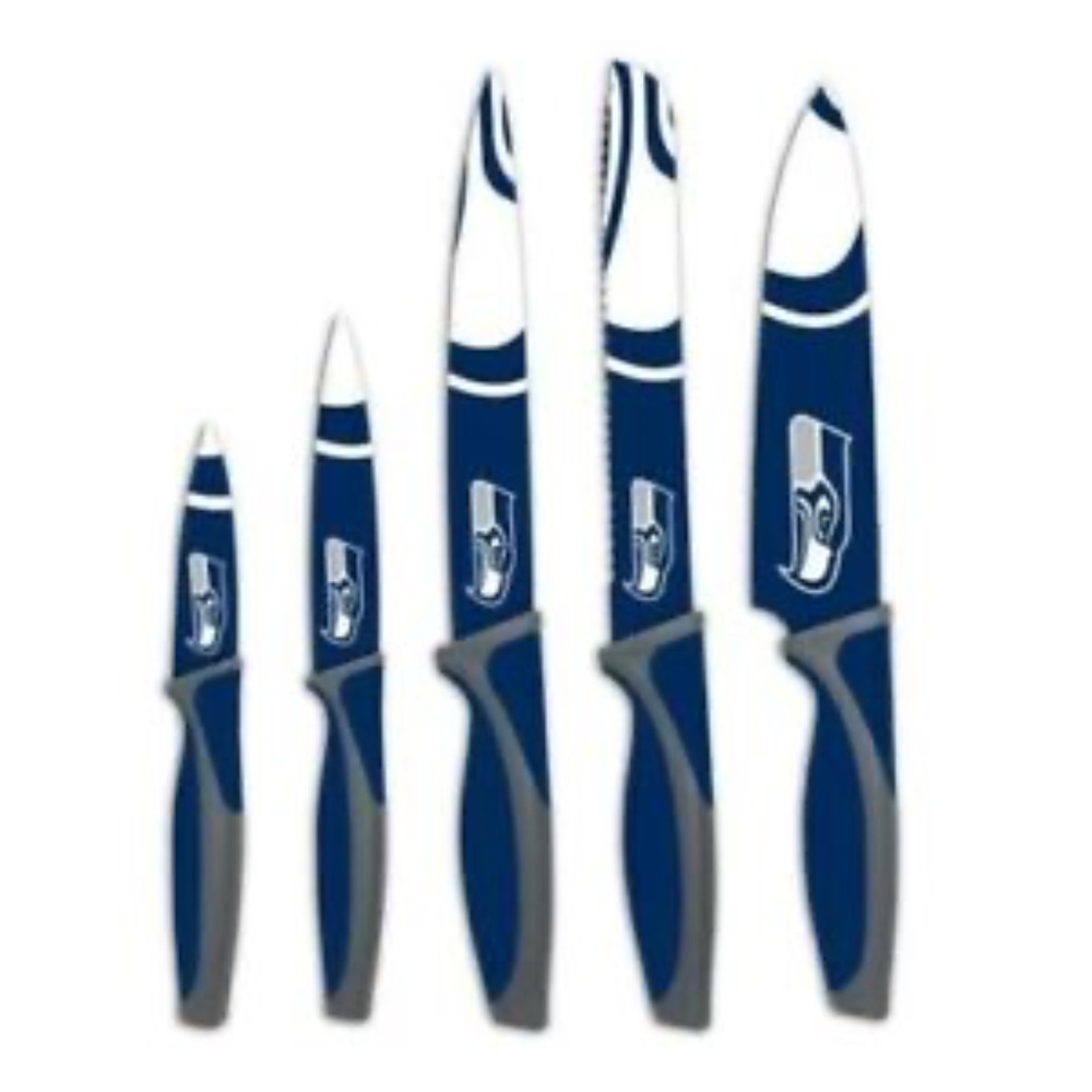 Seattle Seahawks 5-Piece Stainless Steel Cutlery Knife Set NEW
